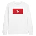 Miniatyrbild 1 av 3: Långärmad t-shirt - Isle of Man flagga - Vit - 100% bomull - Klassisk passform - Långärmad
