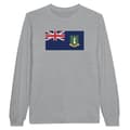 Miniatyrbild 1 av 3: Långärmad T-shirt - Brittiska Jungfruöarnas flagga - Grå - 100% bomull - Regular fit - Unisex