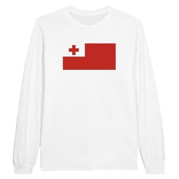 Långärmad t-shirt - PIXELFORMA - Flag of Tonga - 100 % bomull - Långa ärmar - Optimal komfort