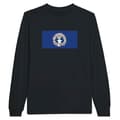 Miniatyrbild 1 av 3: T-shirt med långärmad - Nordmarianneöarnas flagga - Svart - 100% bomull - Regelbunden passform - Unisex