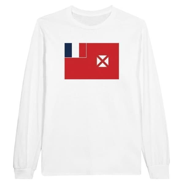 T-shirt - Wallis-et-Futuna - Vit - 100% bomull - Långa ärmar - Regular fit