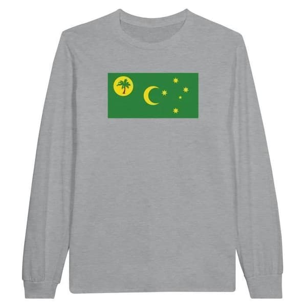 Långärmad t-shirt - PIXELFORMA - Kokosöarnas flagga - 100 % bomull - Långa ärmar - Optimal komfort