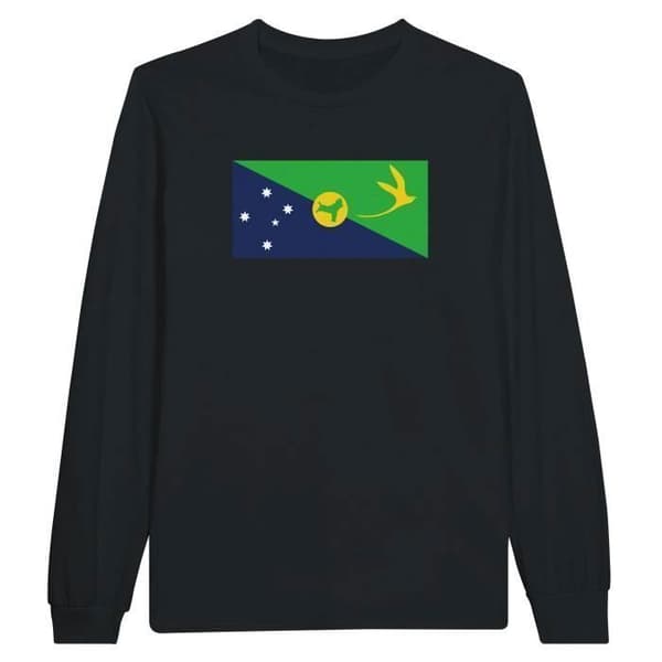 Långärmad t-shirt - PIXELFORMA - Julöns flagga - 100 % bomull - Svart - Optimal komfort