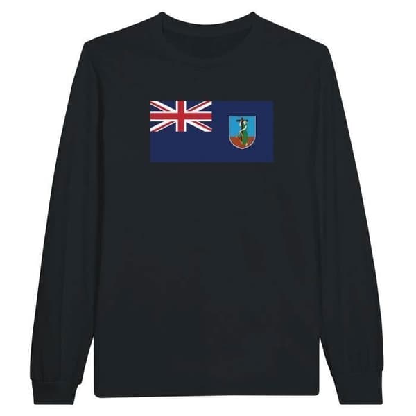 Långärmad t-shirt - PIXELFORMA - Flag of Montserrat - 100 % bomull - Långa ärmar - Optimal komfort