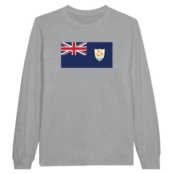 Långärmad T-shirt - PIXELFORMA - Anguillas flagga - 100% bomull - Långa ärmar - Optimal komfort