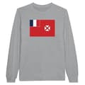 Miniatyrbild 1 av 3: T-shirt med lång ärm - Wallis- och Futuna-flagga - Grå - 100% bomull - Regular passform - Unisex
