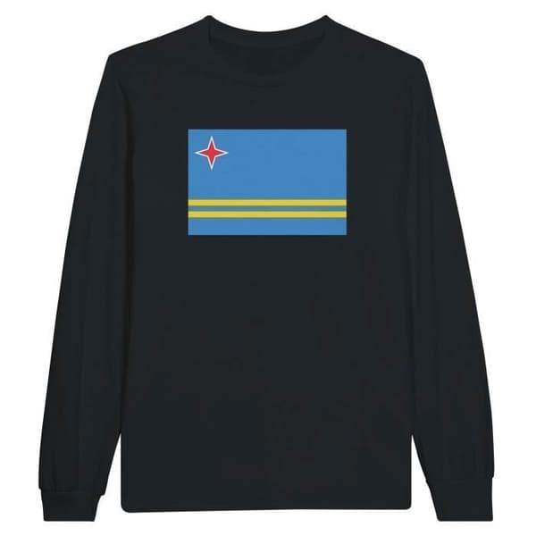 Långärmad t-shirt - PIXELFORMA - Aruba Flag - 100 % bomull - Långa ärmar - Optimal komfort