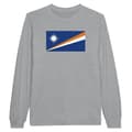 Miniatyrbild 1 av 3: T-shirt med långa ärmar - Marshallöarnas flagga - Grå - 100% bomull - Klassisk passform - Unisex