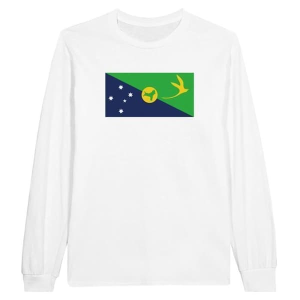 T-shirt - Julaflagga - Vit - 100% bomull - Långa ärmar - Klassisk passform