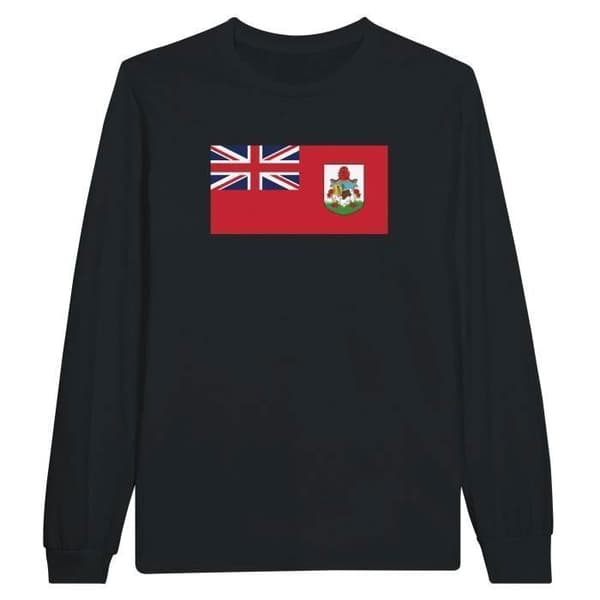 Långärmad T-shirt - PIXELFORMA - Bermudaflagga - 100% bomull - Långa ärmar - Regular fit