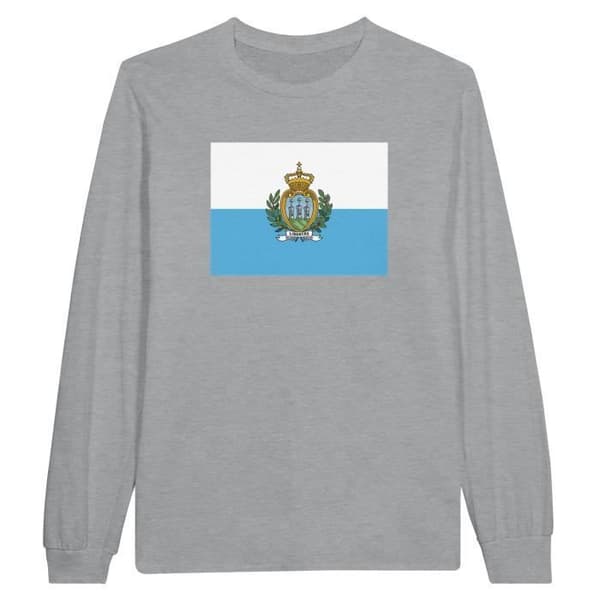 Långärmad t-shirt - PIXELFORMA - Flag of San Marino - 100 % bomull - Långa ärmar - Optimal komfort