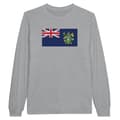 Miniatyrbild 1 av 3: T-shirt med långa ärmar - Pitcairnöarnas flagga - Grå - 100% bomull - Regular passform - Unisex