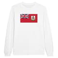 Miniatyrbild 1 av 3: Långärmad t-shirt - PIXELFORMA - Bermuda Flagga - Vit - Normal passform - Klassisk krage
