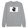 Miniatyrbild 1 av 3: T-shirt med långa ärmar - PIXELFORMA - Korsikas flagga - Grå - 100% bomull - Vuxen