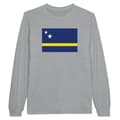 Miniatyrbild 1 av 3: T-shirt med långa ärmar - PIXELFORMA - Curaçaoflagga - Grå - 100% bomull - Vuxen