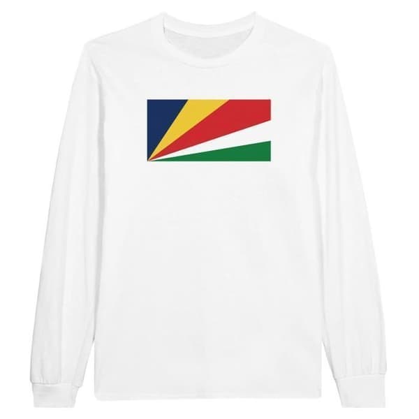 Långärmad t-shirt - PIXELFORMA - Seychellernas flagga - 100% bomull - Långa ärmar - Optimal komfort