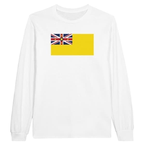 Långärmad t-shirt - PIXELFORMA - Flag of Niue - 100 % bomull - Långa ärmar - Normal passform