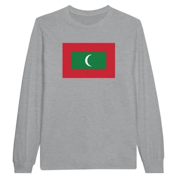 T-shirt med långa ärmar - PIXELFORMA - Maldivernas flagga - 100% bomull - Långa ärmar - Optimal komfort
