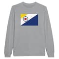 Miniatyrbild 1 av 3: Långärmad t-shirt - PIXELFORMA - Flag of the Caribbean Netherlands - Grå - Normal passform - Klassisk krage