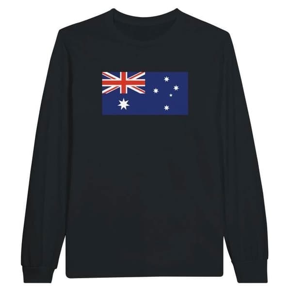 T-shirt med lång ärm - Heard- och McDonaldöarnas flagga - Svart - 100% bomull - Klassisk passform - Unisex