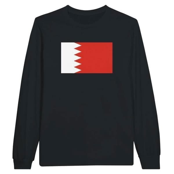 T-shirt med långa ärmar - PIXELFORMA - Bahrain Flagga - 100% bomull - Långa ärmar - Unisex