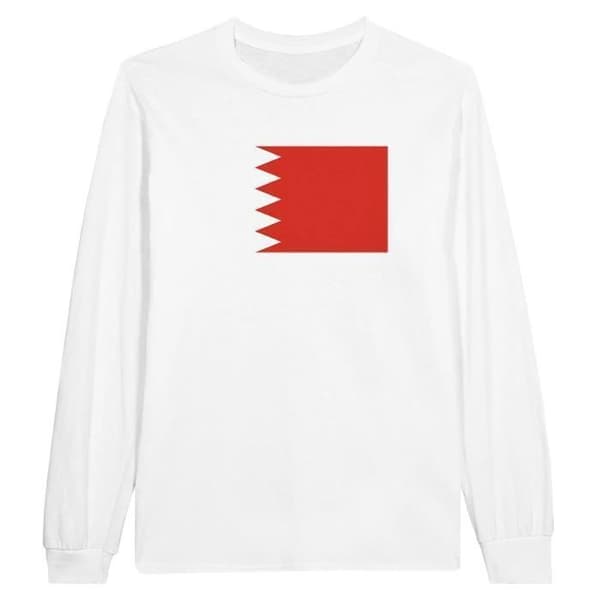 T-shirt med långa ärmar - PIXELFORMA - Bahrains flagga - 100% bomull - Långa ärmar - Regular fit