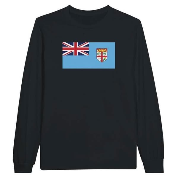 T-shirt med långa ärmar - PIXELFORMA - Fiji-flagga - 100% bomull - Långa ärmar - Optimal komfort