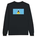 Miniatyrbild 1 av 3: Saint Lucia Flag Långärmad T-shirt i svart