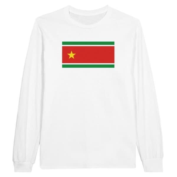 Långärmad T-shirt - Guadeloupe flagga - Vit - 100% bomull - Klassisk passform - Långärmad