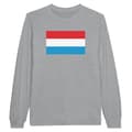Miniatyrbild 1 av 3: Långärmad T-shirt - PIXELFORMA - Luxemburgs flagga - 100% bomull - Grafit heather - Långärmad