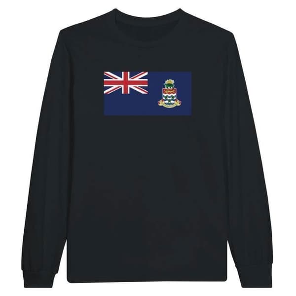 Långärmad t-shirt - Caymanöarnas flagga - Svart - 100% bomull - Klassisk passform - Långa ärmar