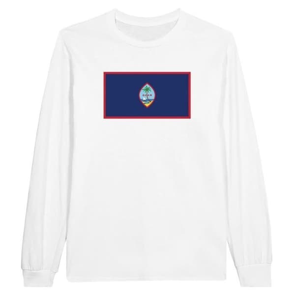 Guam Flag Långärmad T-shirt - PIXELFORMA - Vit - Långärmad - Vanlig - Vuxen