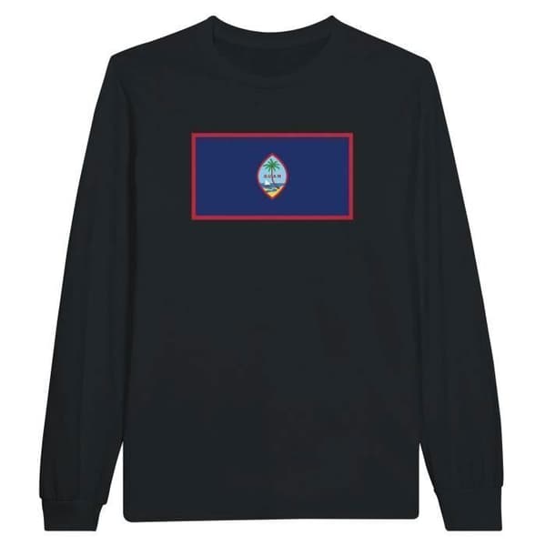 Långärmad t-shirt - PIXELFORMA - Guamflagga - 100% bomull - Långa ärmar - Optimal komfort