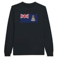 Miniatyrbild 1 av 3: Långärmad t-shirt - Caymanöarnas flagga - Svart - 100% bomull - Klassisk passform - Långa ärmar