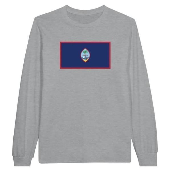 Långärmad t-shirt - PIXELFORMA - Guamflagga - 100% bomull - Långa ärmar - Optimal komfort