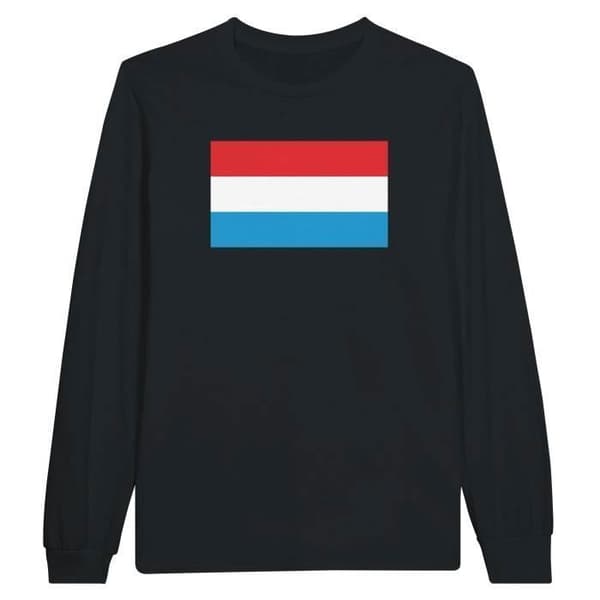 Långärmad t-shirt - PIXELFORMA - Luxemburgs flagga - 100% bomull - Långa ärmar - Optimal komfort