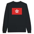 Miniatyrbild 1 av 3: Hong Kong Flag Långärmad T-shirt - PIXELFORMA - Vanlig - Svart - Långärmad - Vuxen
