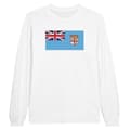 Miniatyrbild 1 av 3: Långärmad T-shirt - Fijis flagga - Vit - 100% bomull - Långa ärmar - Klassisk passform
