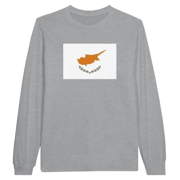 Långärmad T-shirt - PIXELFORMA - Cypriska flaggan - 100% bomull - Långa ärmar - Optimal komfort