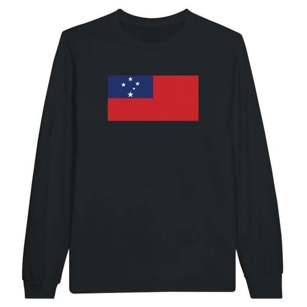 Långärmad t-shirt - PIXELFORMA - Flag of Samoa - 100 % bomull - Långa ärmar - Optimal komfort