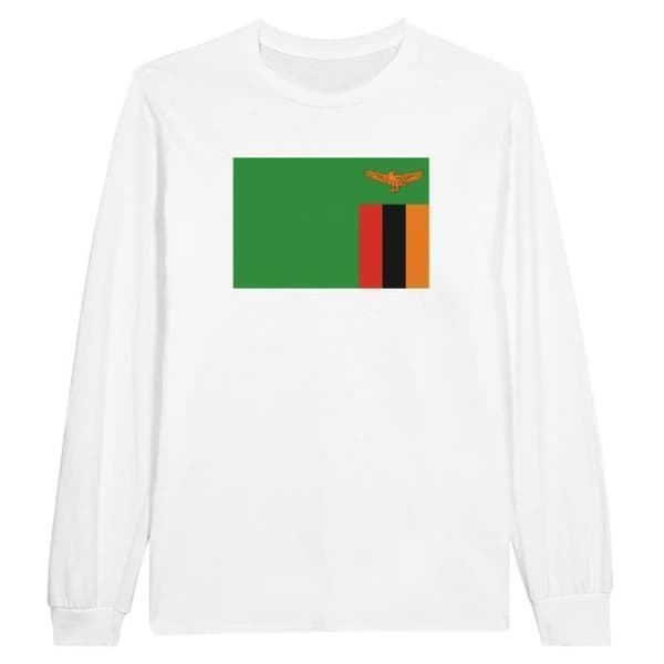 Långärmad t-shirt - PIXELFORMA - Flag of Zambia - 100 % bomull - Långa ärmar - Optimal komfort