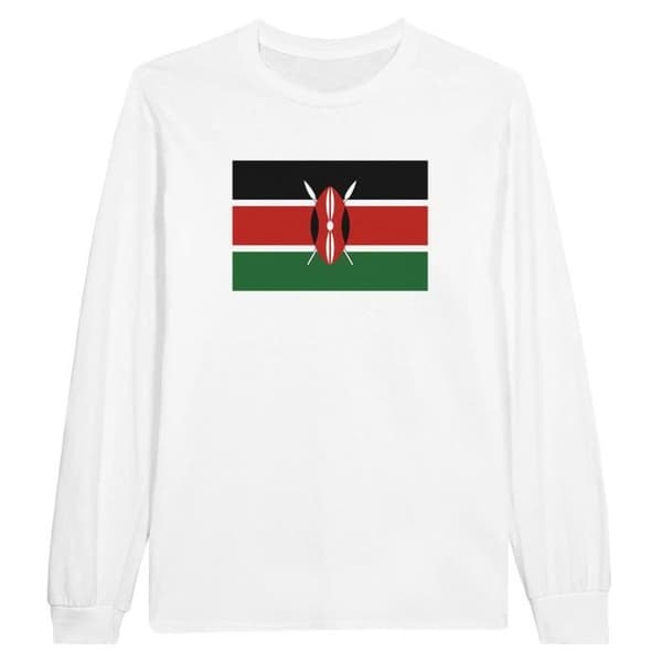 Botswana Flag Långärmad T-shirt - PIXELFORMA - Vit - Långärmad - Vanlig - Vuxen
