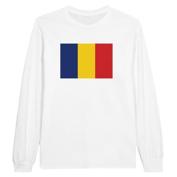 Långärmad t-shirt - PIXELFORMA - Rumäniens flagga - 100 % bomull - Långa ärmar - Normal passform