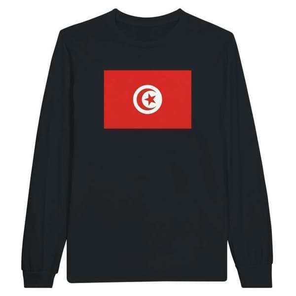 T-shirt med långa ärmar - PIXELFORMA - Tunisiens flagga - 100% bomull - Långa ärmar - Optimal komfort