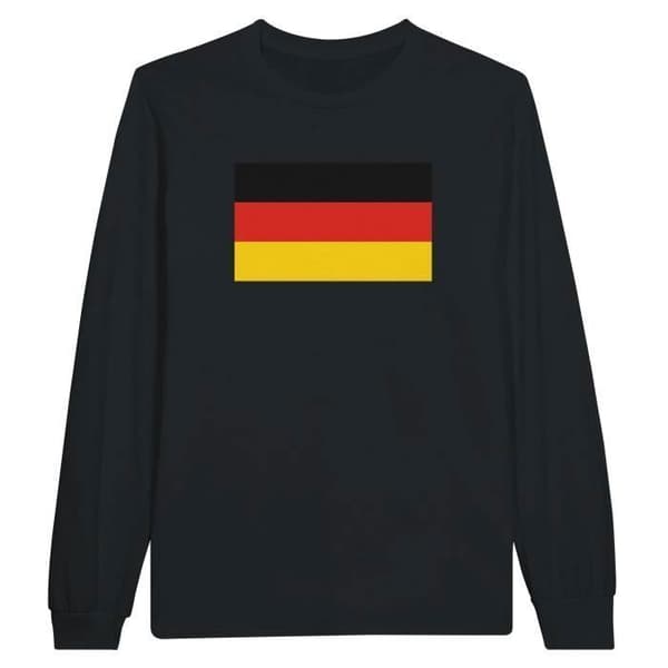 Långärmad T-shirt - PIXELFORMA - Tysklands flagga - 100% bomull - Långa ärmar - Regular fit