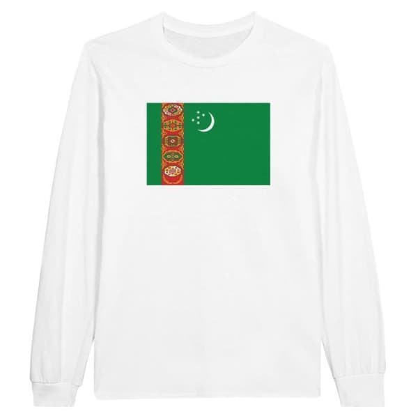 Långärmad T-shirt - PIXELFORMA - Turkmenskt flagga - 100% bomull - Regular fit - Herr