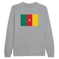 Miniatyrbild 1 av 3: T-shirt med lång ärm - PIXELFORMA - Kameruns flagga - 100% bomull - Långa ärmar - Grafitgrå