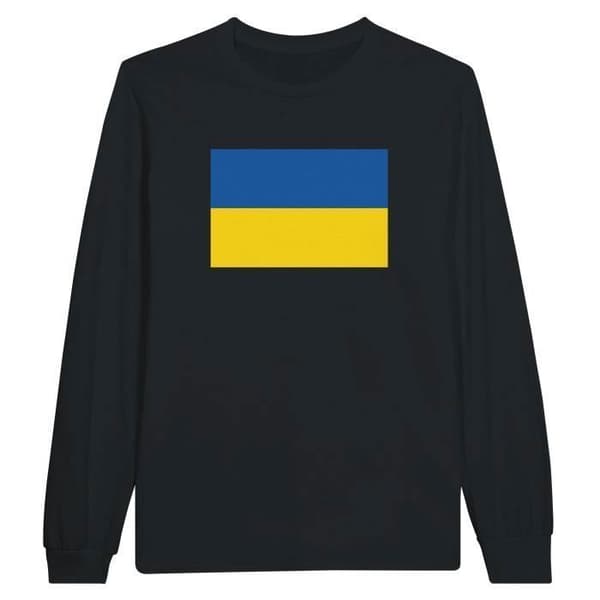 Långärmad T-shirt - PIXELFORMA - Ukrainas flagga - 100% bomull - Långa ärmar - Optimal komfort