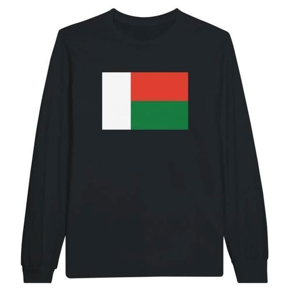 Långärmad t-shirt - PIXELFORMA - Madagaskars flagga - 100 % bomull - Långa ärmar - Optimal komfort
