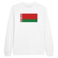 Miniatyrbild 1 av 3: Långärmad T-shirt - Vit - 100% bomull - Klassisk passform - Långa ärmar - Belarus flagga